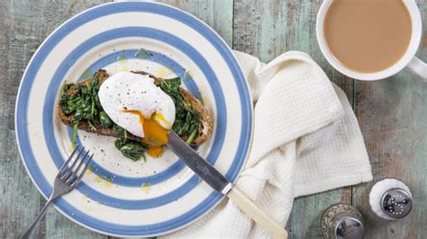 Wilted spinach and poached egg on toast recipe - BBC Food