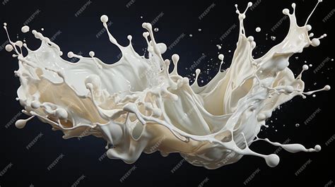 Premium AI Image | White milk splash isolated on black background White ...