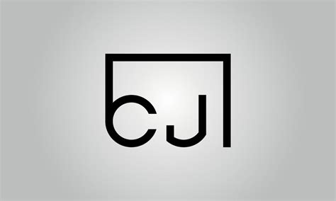 Letter CJ logo design. CJ logo with square shape in black colors vector ...