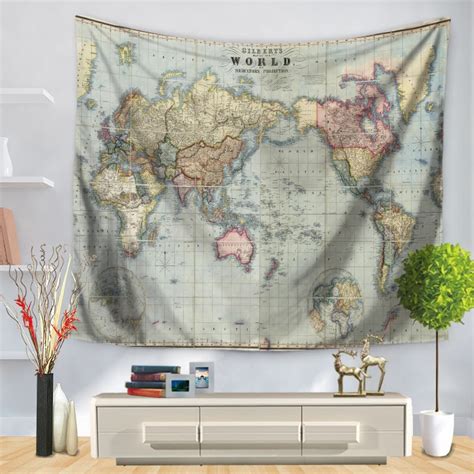 Old World Map Wall Tapestry Gilbert's Map of the World | Etsy