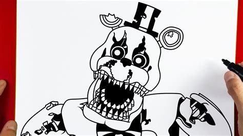 How to Draw Freddy Nightmare - Five Nights at Freddy's - YouTube