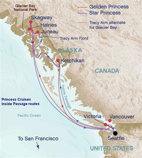 Map Of Alaska Inner Passage - Fall Colors 2024