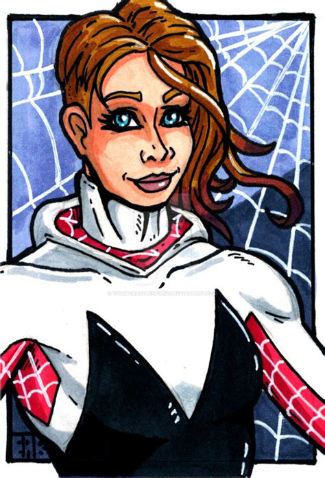 Gwen Stacy unmasked Sketch Card by StrongCastleStudios on DeviantArt