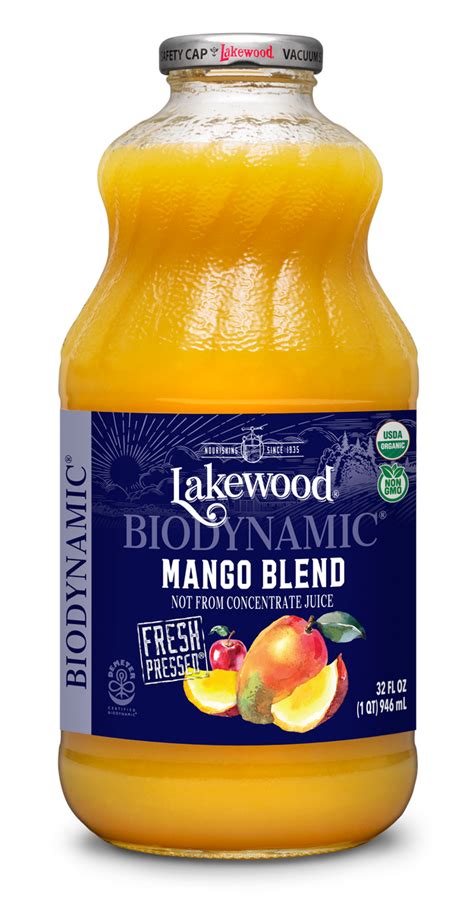 Lakewood Biodynamic® Organic Mango Juice Blend (32 oz, 6 pack ...