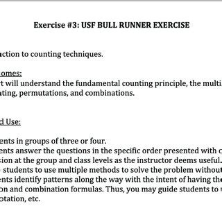 USF Bull Runner Exercise Teaching Notes | Download Scientific Diagram