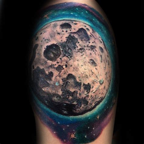 Outer Space Guys Realistic Moon Arm Tattoo | Realistic moon tattoo ...