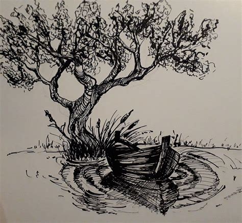 ink and pen drawing landscape | Disegni a penna a inchiostro, Disegni a ...