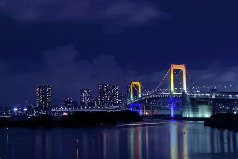 Rainbow Bridge Night View Photograph by Digipub - Fine Art America