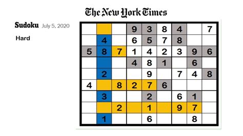 Sudoku July 5, 2020 New York Times - YouTube