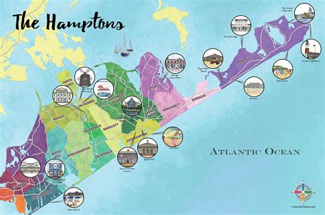 The Hamptons Map | Color Our Town