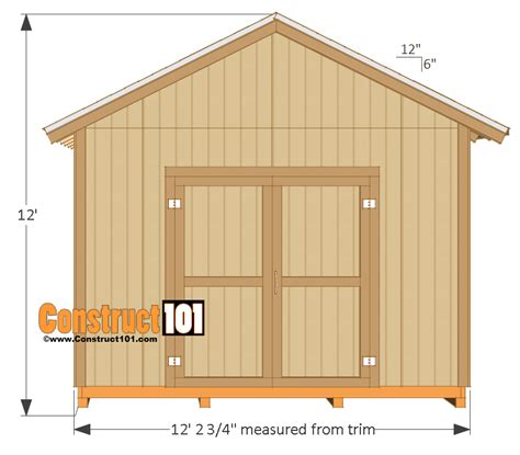 12x16 Shed Plans - Gable Design - PDF Download - Construct101