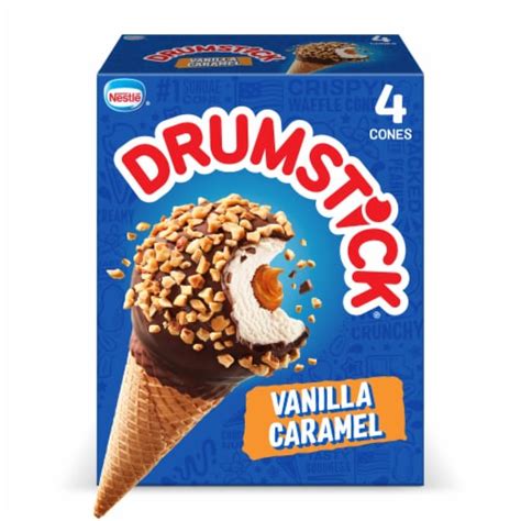 Drumstick Vanilla Caramel Frozen Dairy Dessert Cones, 4 ct - Kroger