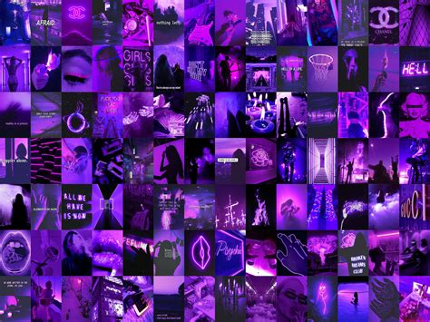 Prints Art & Collectibles | 4x6 Purple Neon Aesthetic Photo Collage ...