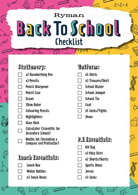 Back to School Checklist 2022 | Primary & Secondary School Supplies | Ryman