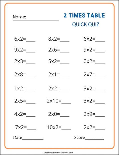 Very Best Times Table Test Printables: Individual and Mixed Quizzes ...