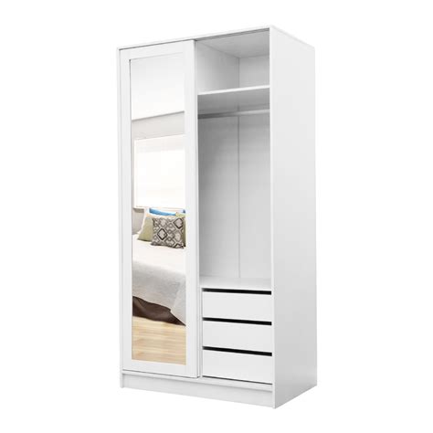 Montgomery 2000 x 1000 x 600mm White 2 Door Sliding Mirror Wardrobe ...