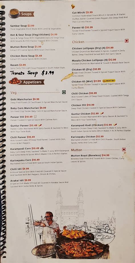 Menu at Charminar Indian Cuisine | Scarborough restaurant, Toronto