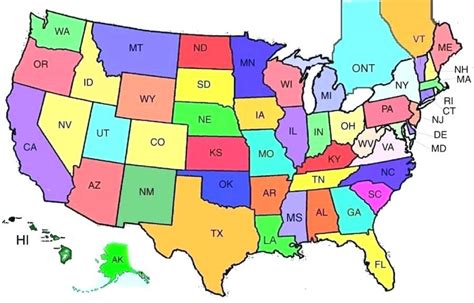 Map Quiz The States - Printable Map