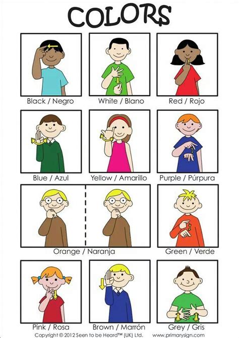 Teach your students how to say the colors in sign language. Good for ...