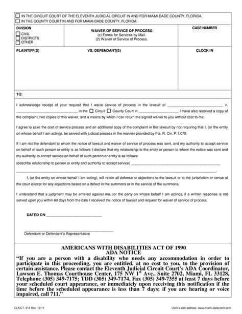 Fill - Free fillable Miami-Dade County Clerk of the Courts PDF forms