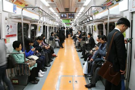 Inside View Of Seoul Metropolitan Subway Editorial Stock Image - Image ...