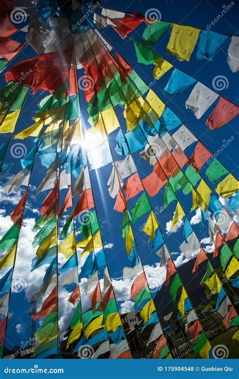 Buddhist Prayer Flags in Tibet, China Stock Photo - Image of culture ...