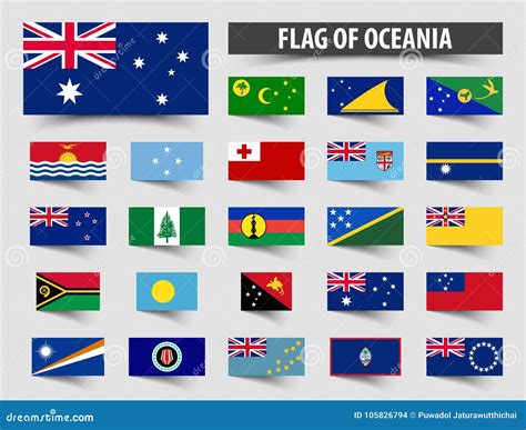 Oceania Flag Map Vector Illustration | CartoonDealer.com #48901758