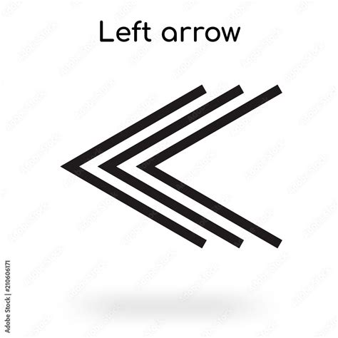 Left arrow icon vector sign and symbol isolated on white background ...