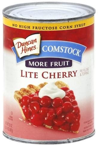 Duncan Hines Lite Cherry Pie Filling & Topping - 20 oz, Nutrition ...