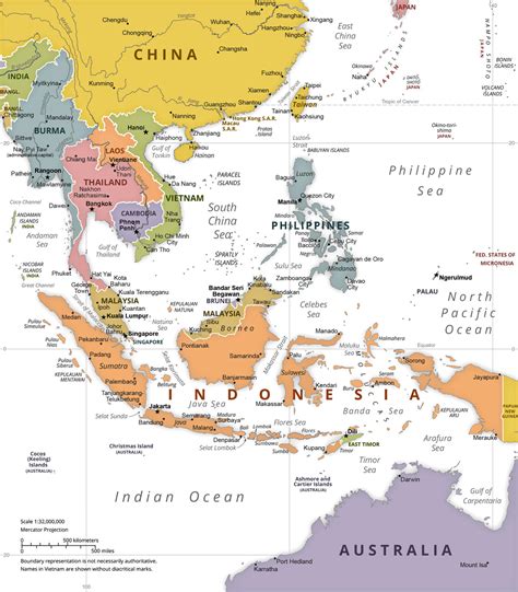 Map of Southeast Political Asia Map ǀ Maps of all cities and countries ...