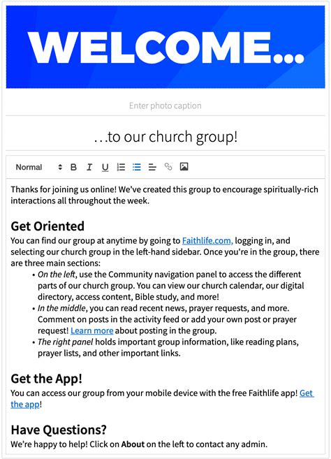 Create a Welcome Message for Your Church Group – Logos Help Center