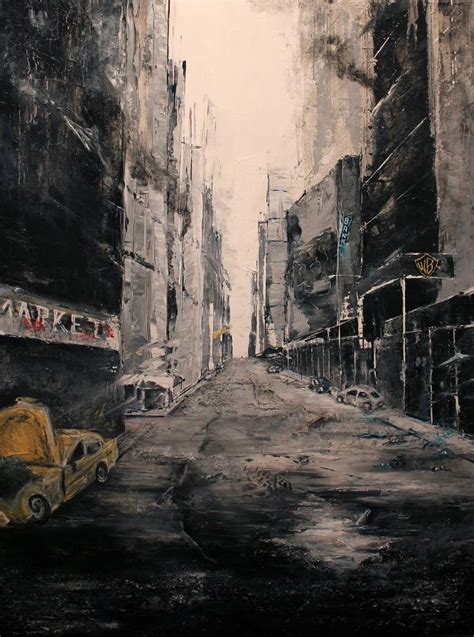 New York post apocalyptic Painting by Aurélie Tbd | Saatchi Art