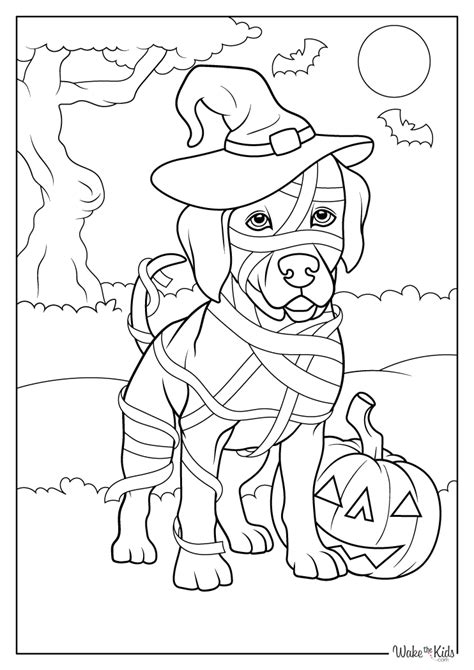 Dog Halloween Coloring Pages (Free Printable PDFs) | WakeTheKids