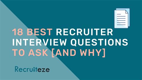 18 Best Recruiter Interview Questions To Ask [And Why] | Recruiteze