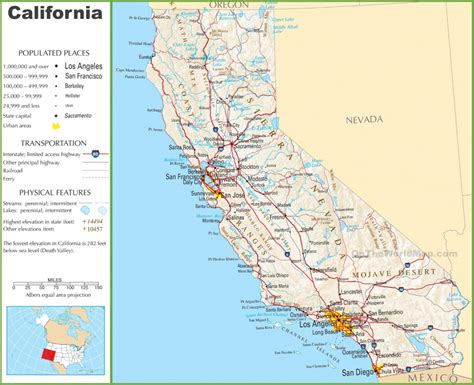 California Landforms Map - Printable Maps