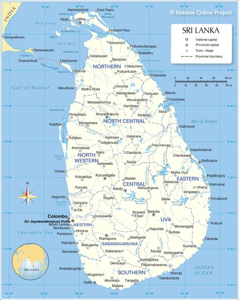 Administrative Map of Sri Lanka - Nations Online Project