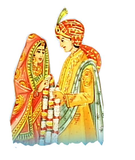 Indian Marriage Couple Cartoon Clipart-PNG - The Great India Shop