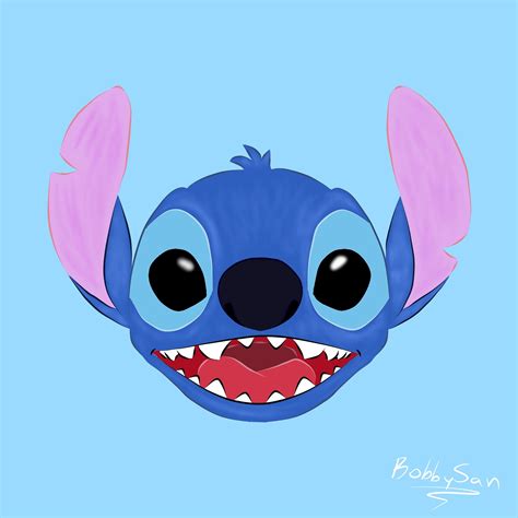 Here's a drawing of Stitch. I made it on my phone. It took me about 2 ...