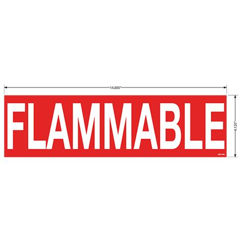 Flammable Decals - 4.12" x 14.8”, Pack of 5 - MS. Carita