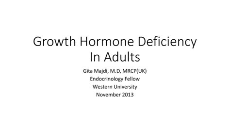 Growth Hormone Deficiency In Adults