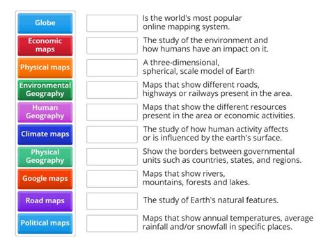 Geography & Maps - Match up