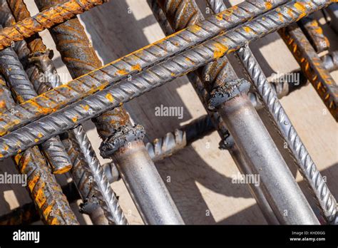 Reinforcement bars of an RC slab in a construction site Stock Photo - Alamy