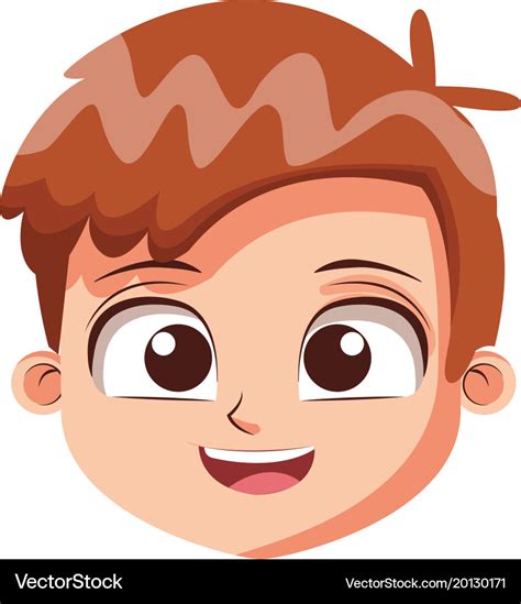 Cute boy face cartoon Royalty Free Vector Image