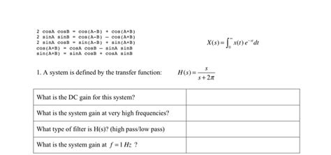 Solved 2 COSA cosB = cos(A-B) + cos(A+B) 2 sina sinB - cos | Chegg.com