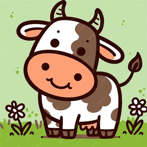 Premium Vector | Vector illustration of cute cow