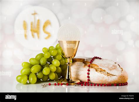 Holy communion elements on white background Stock Photo - Alamy