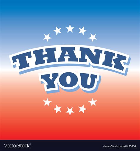 Thank you banner on red and blue background Vector Image