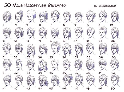 50 Male Hairstyles - Revamped by OrangeNuke on deviantART | Anime boy ...