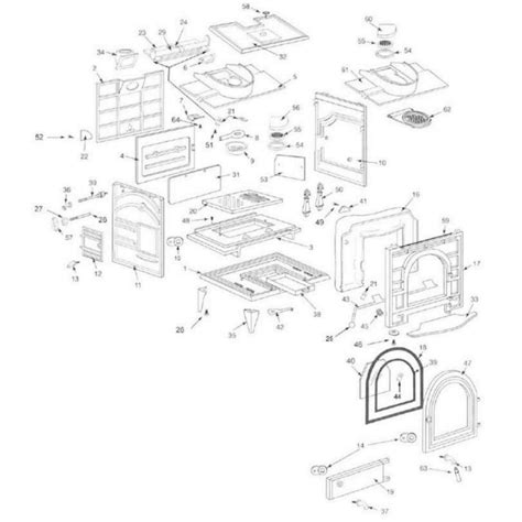 Dutchwest 2461 Large Vermont Castings Wood Burning Stove Parts ...