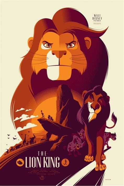 El Rey Leon, por Tom Whalen | Vintage disney posters, Cartoon posters ...